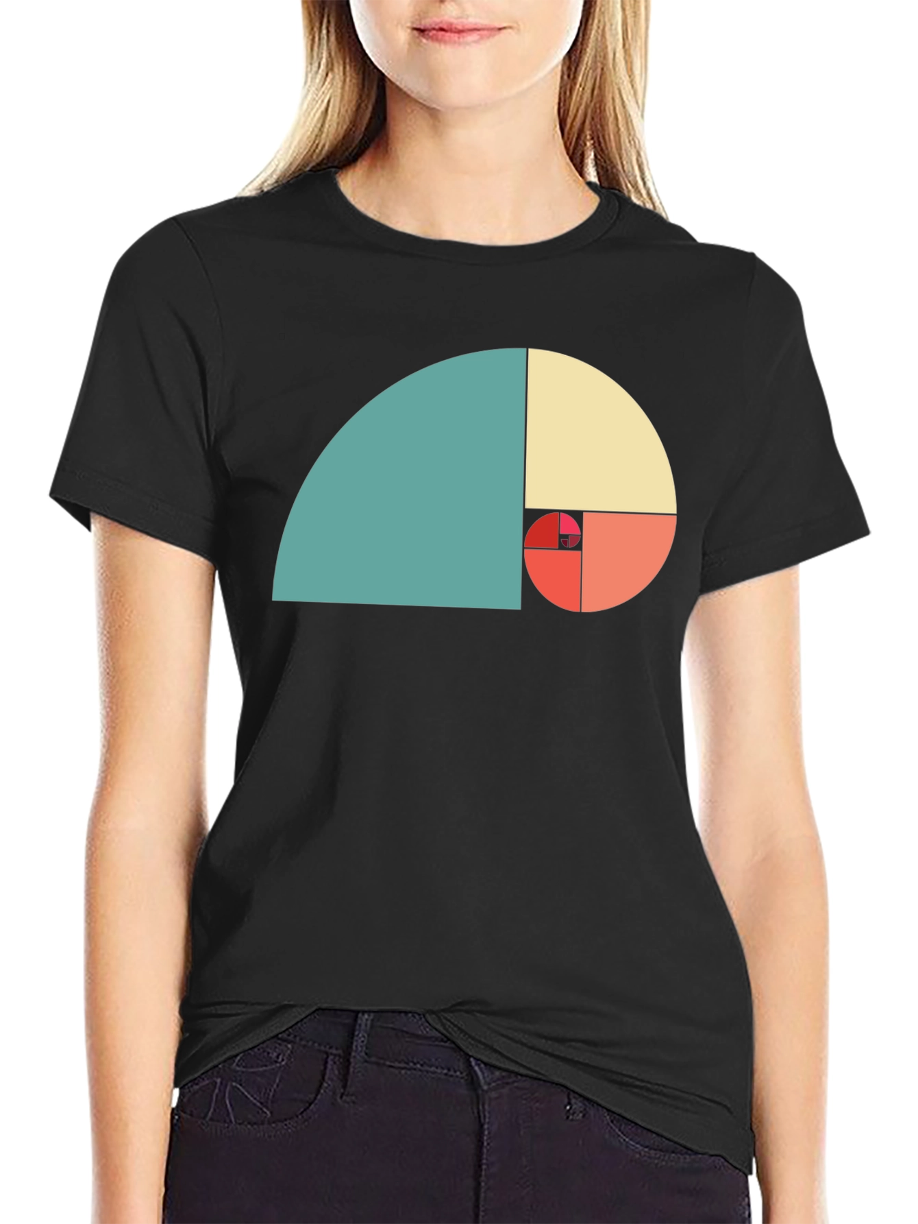 Golden Ratio Spiral Graphic Tee - Black