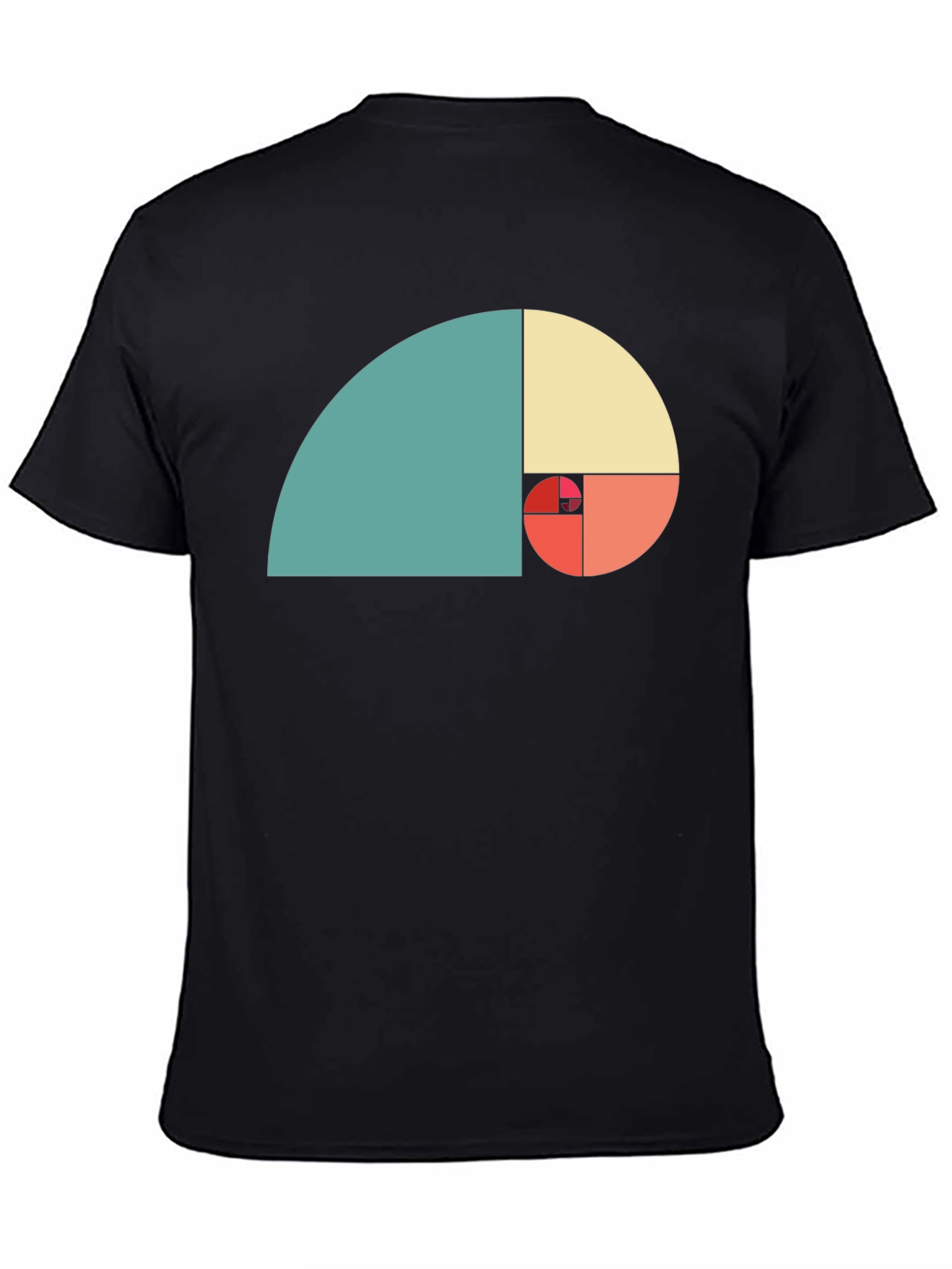 Golden Ratio Spiral Graphic Tee - Black