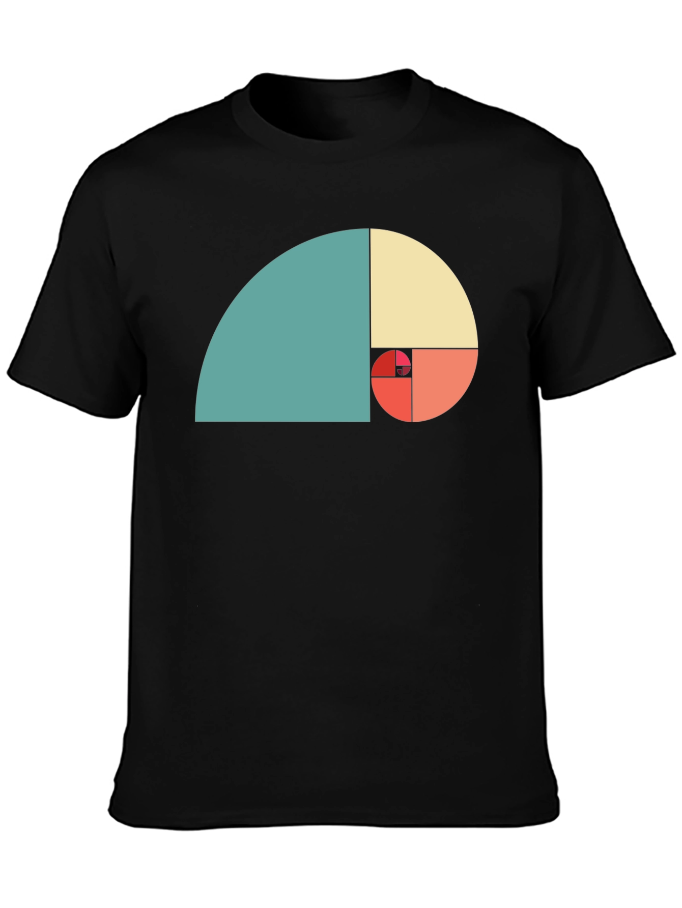 Golden Ratio Spiral Graphic Tee - Black