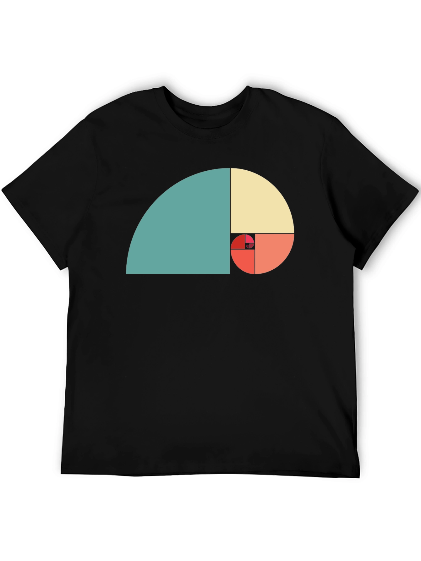 Golden Ratio Spiral Graphic Tee - Black