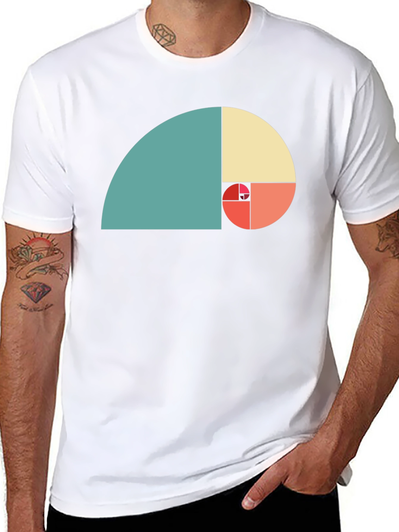 Golden Ratio Spiral Graphic Tee - Black