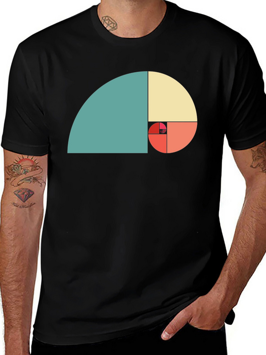 Golden Ratio Spiral Graphic Tee - Black