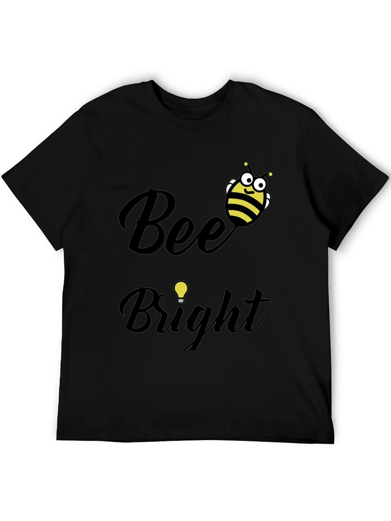 Bee Bright Graphic Tee - Black Cotton T-Shirt