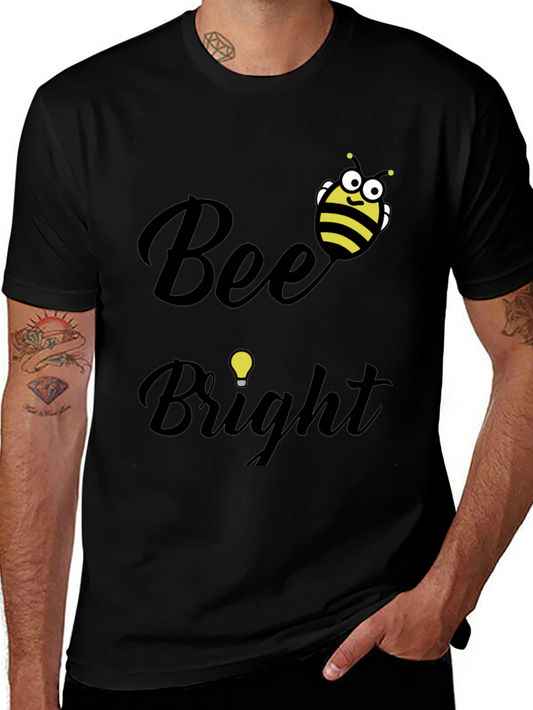 Bee Bright Graphic Tee - Black Cotton T-Shirt