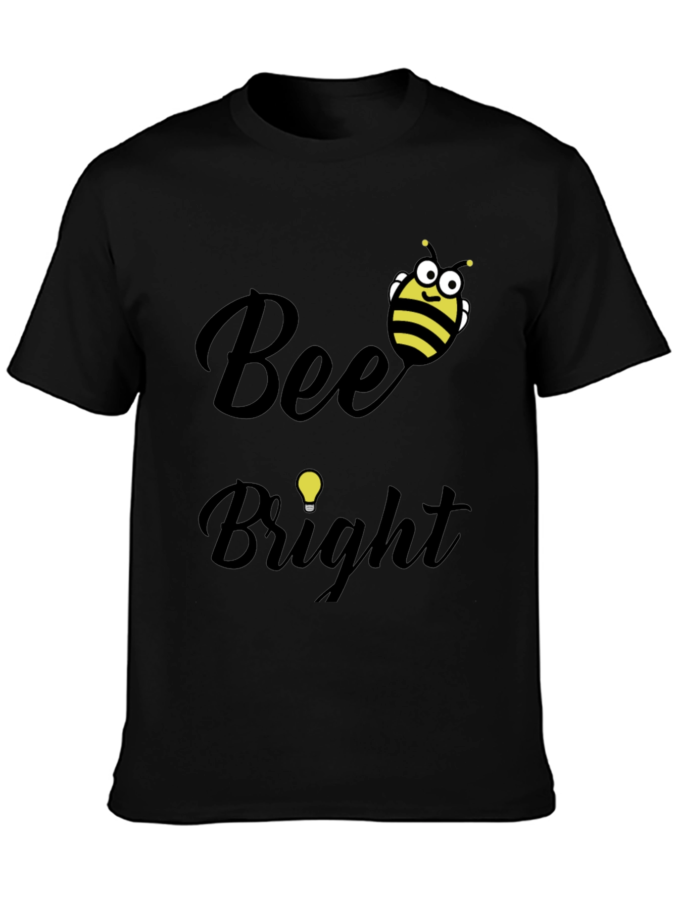 Bee Bright Graphic Tee - Black Cotton T-Shirt