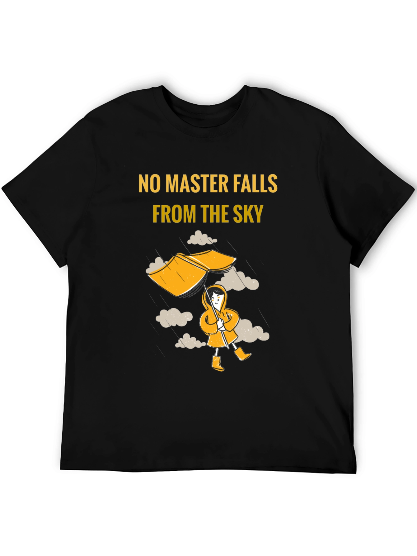 Humorous No Master Falls Graphic T-Shirt