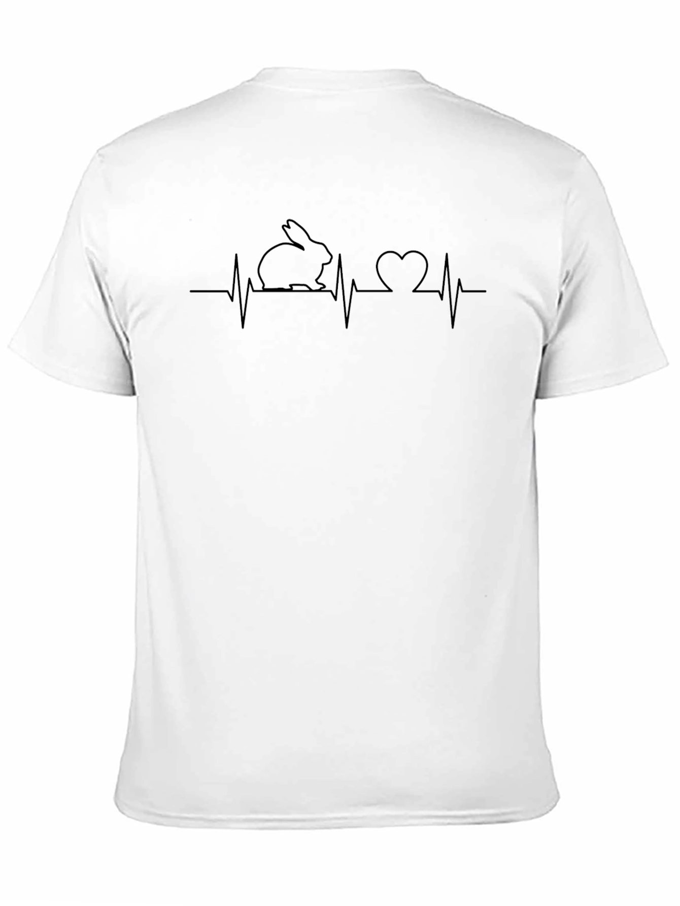 Rabbit Heartbeat T-Shirt - Black