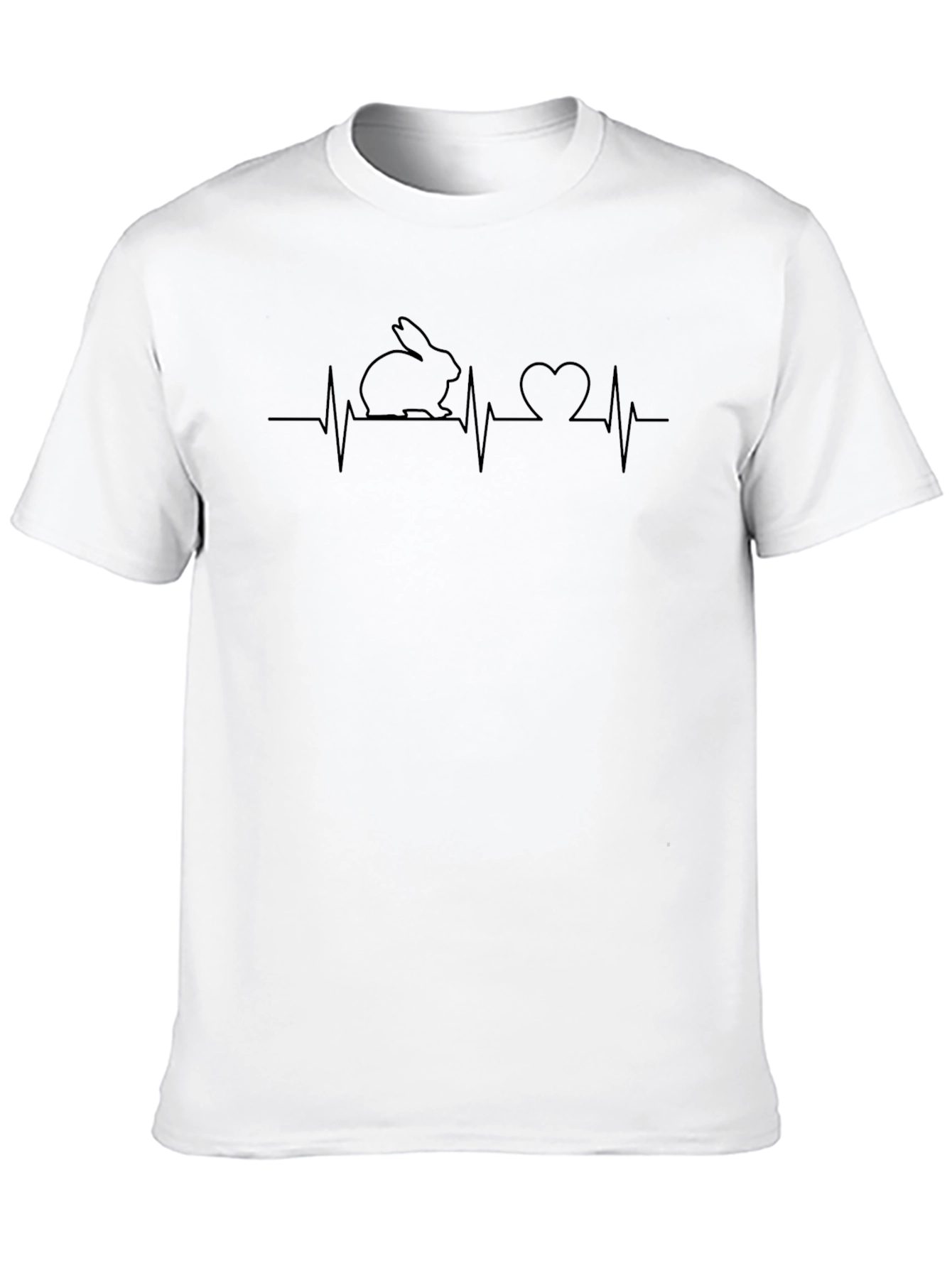 Rabbit Heartbeat T-Shirt - Black