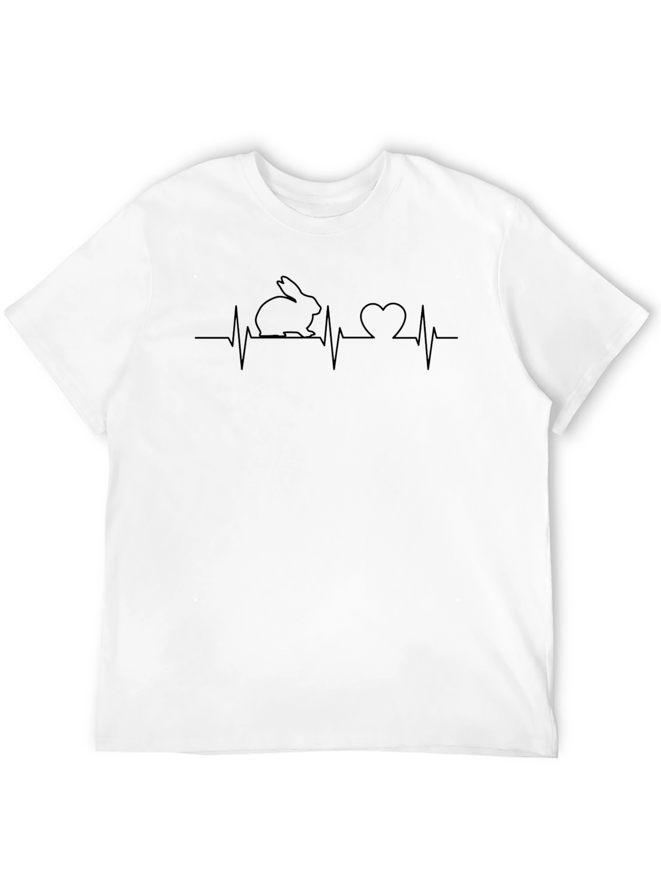 Rabbit Heartbeat T-Shirt - Black