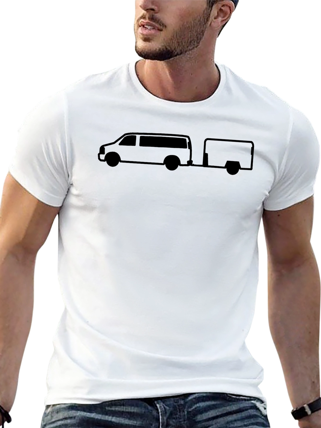 Camper Van & Trailer Graphic Tee - Black