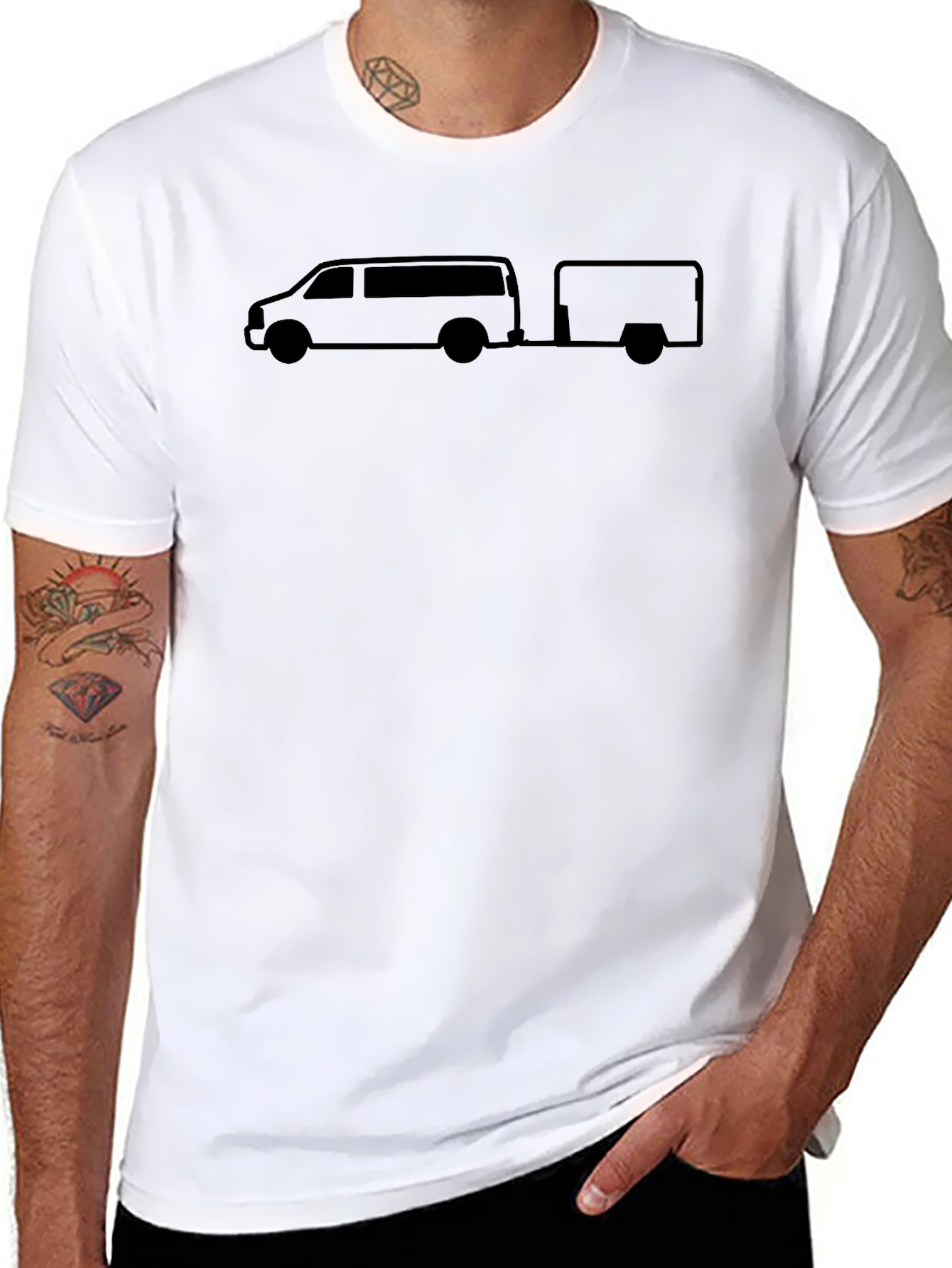Camper Van & Trailer Graphic Tee - Black