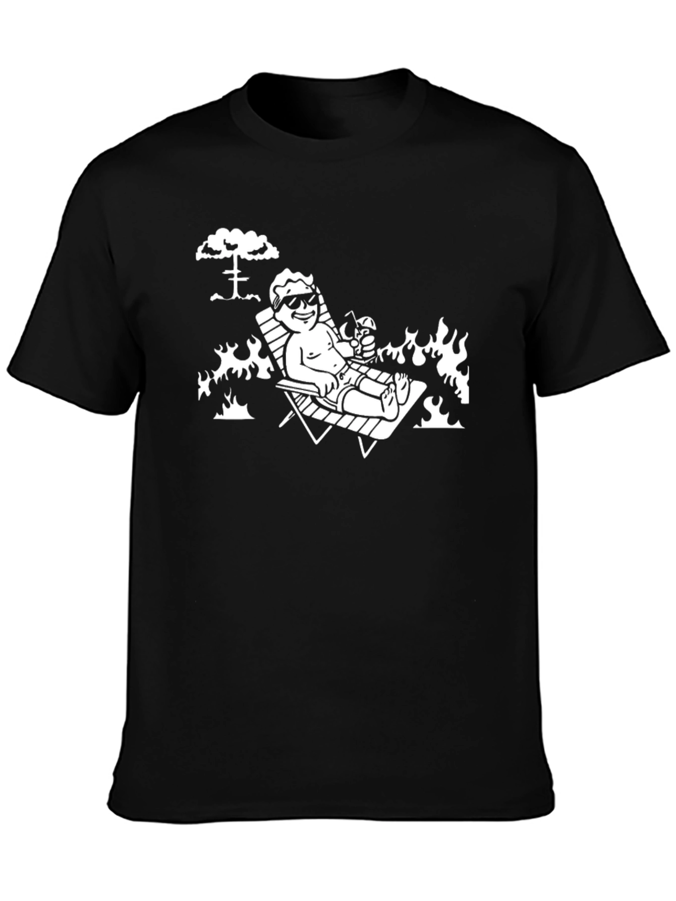 Fallout Vault Boy Relaxing T-Shirt - Black