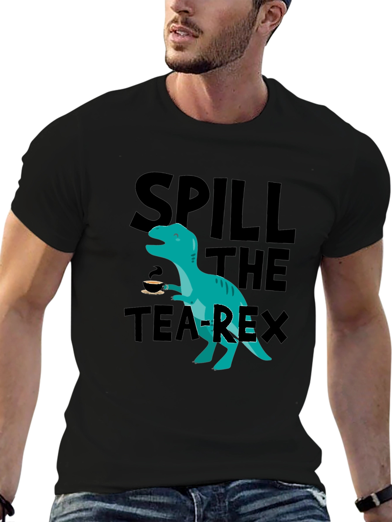 Spill the Tea-Rex T-Shirt - Funny Dinosaur Graphic Tee