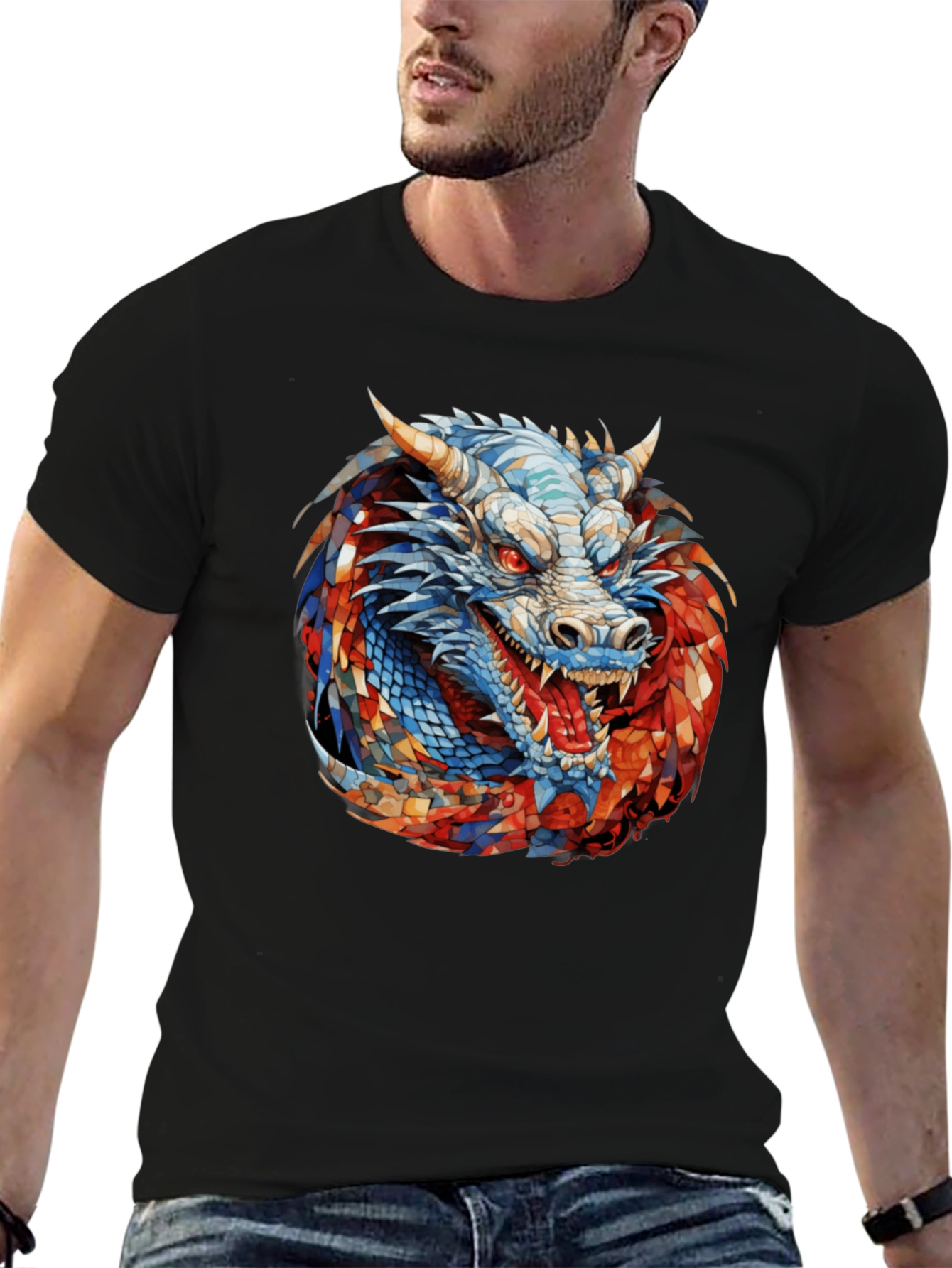 Dragon Graphic Black T-Shirt - Fierce & Bold Style
