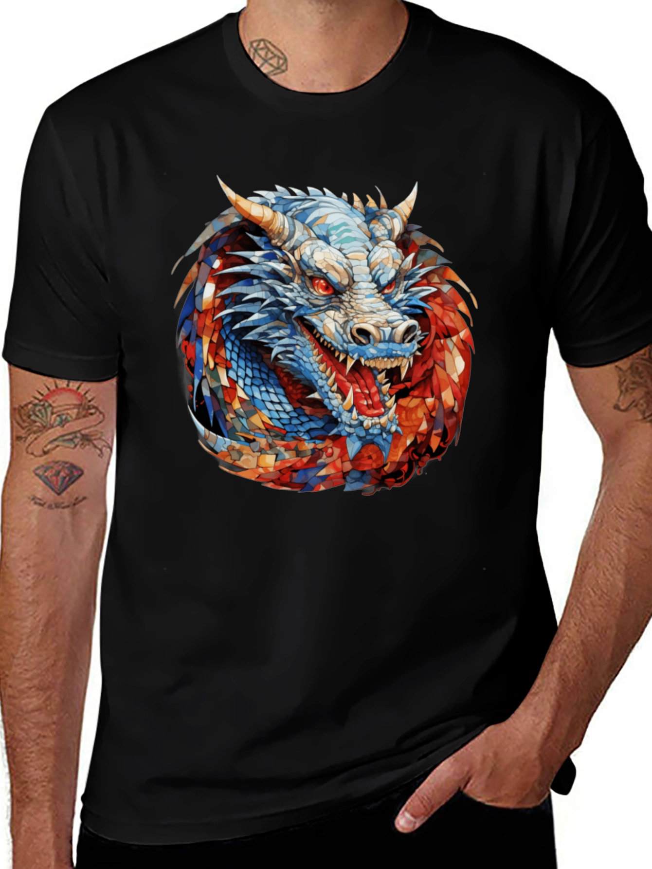 Dragon Graphic Black T-Shirt - Fierce & Bold Style