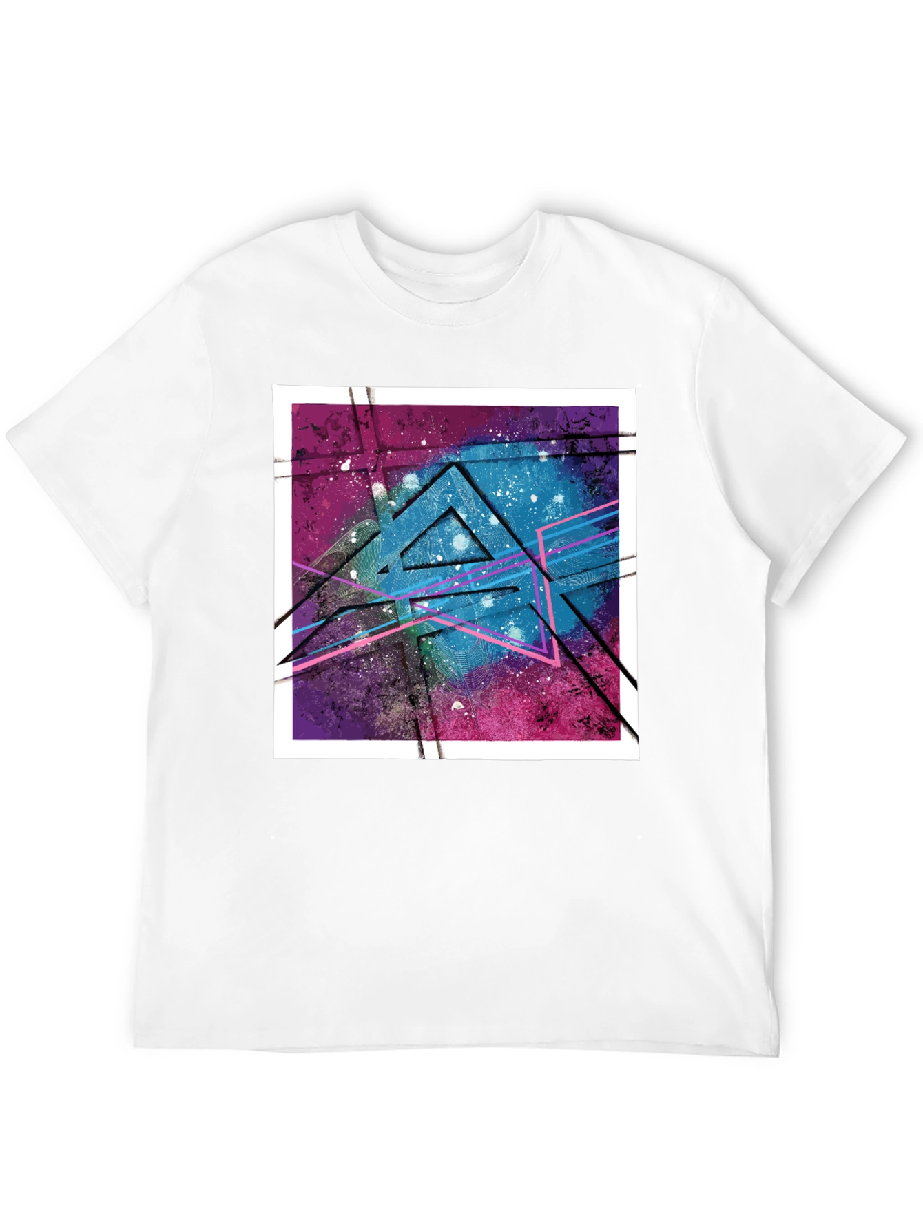 Geometric Galaxy Graphic Tee - Modern Streetwear Style
