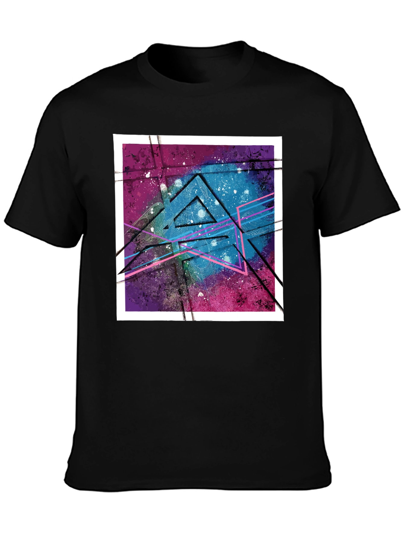Geometric Galaxy Graphic Tee - Modern Streetwear Style