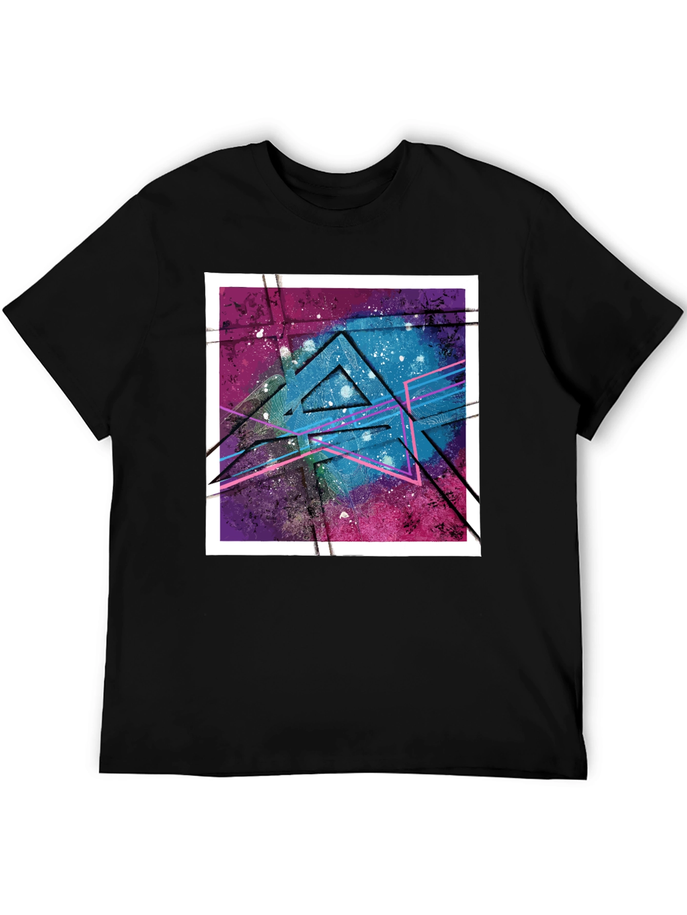 Geometric Galaxy Graphic Tee - Modern Streetwear Style