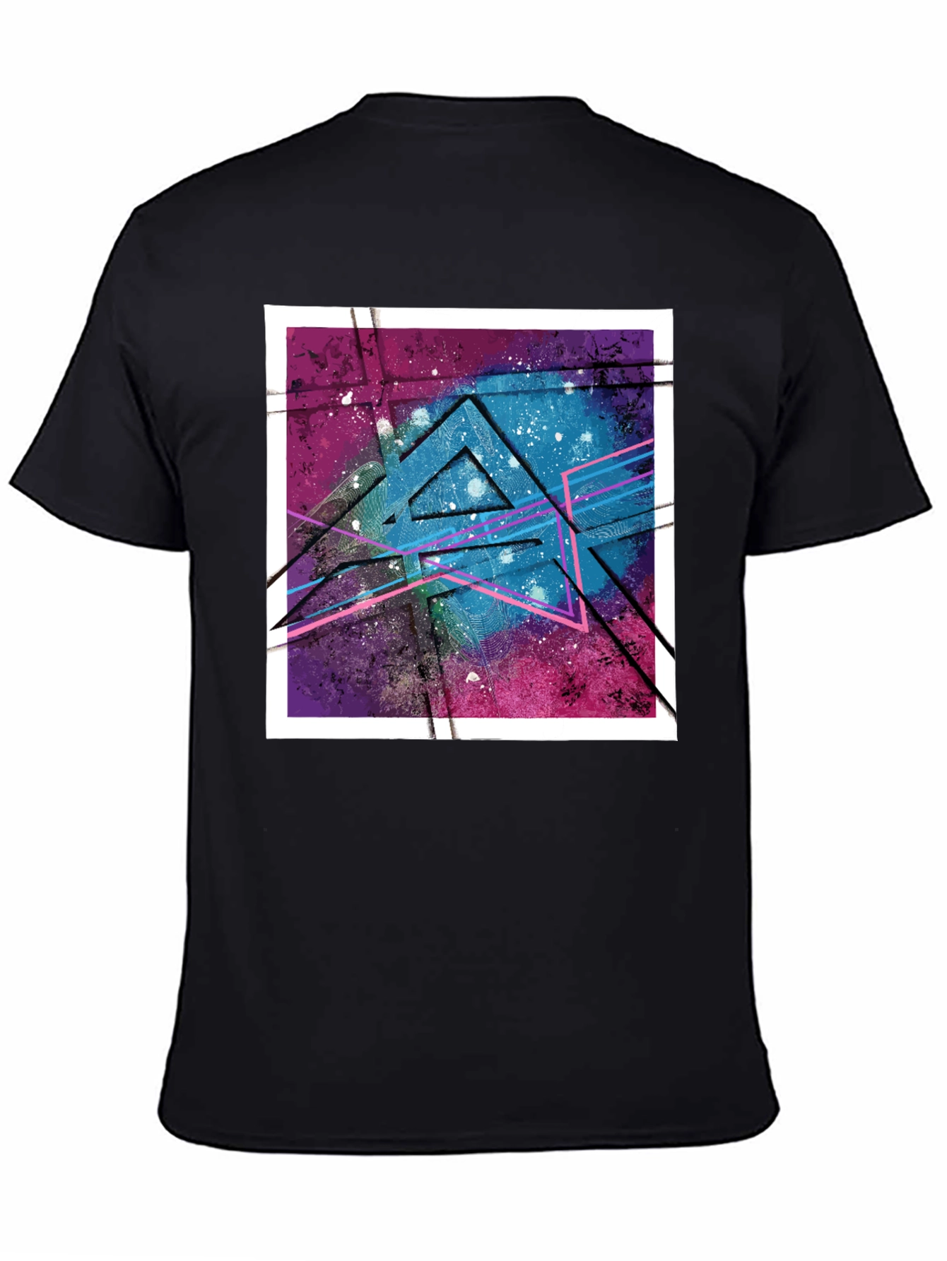Geometric Galaxy Graphic Tee - Modern Streetwear Style