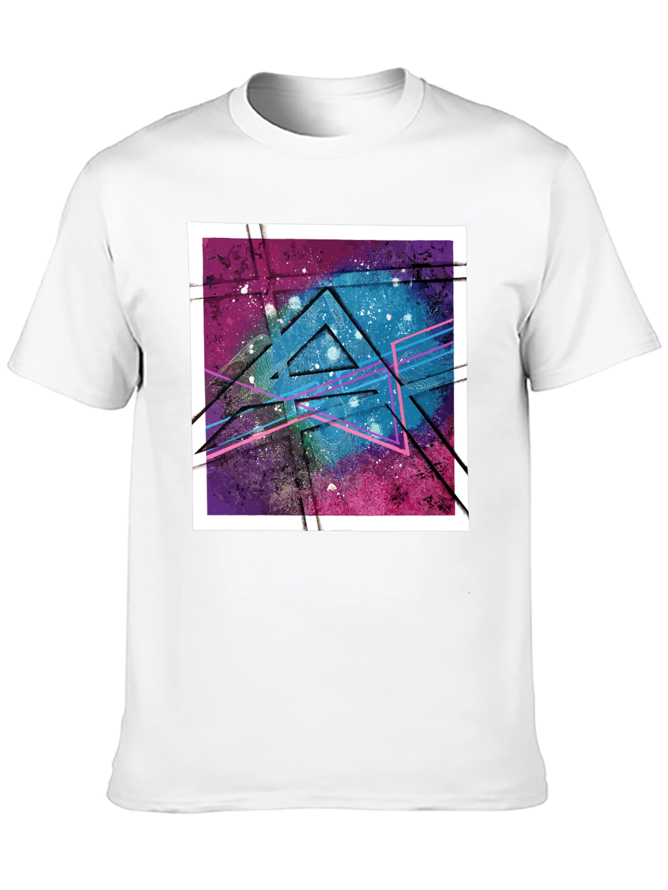Geometric Galaxy Graphic Tee - Modern Streetwear Style