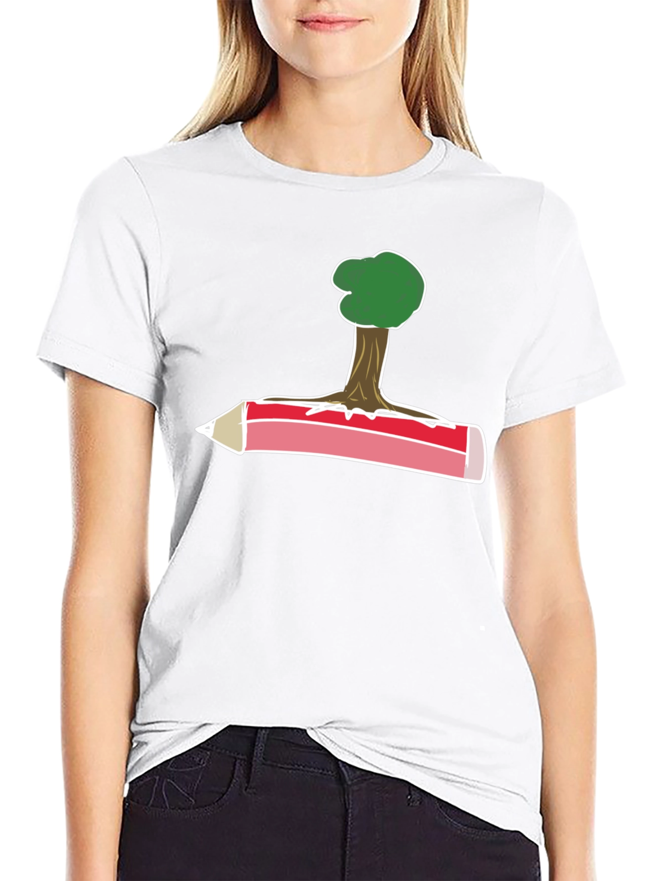 Tree & Pencil T-Shirt - Nature Inspired Tee
