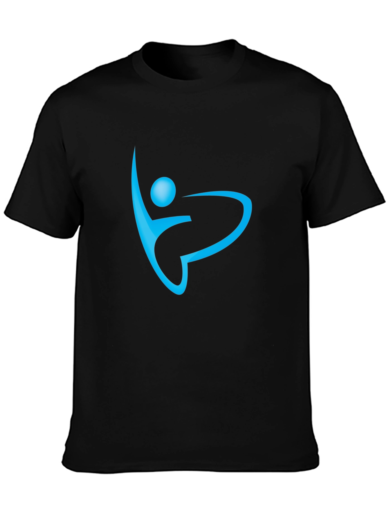Black T-Shirt with Abstract Figure Design