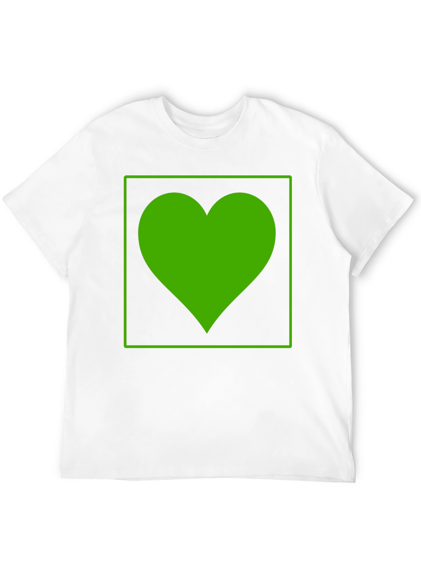 Green Heart Graphic Black T-Shirt