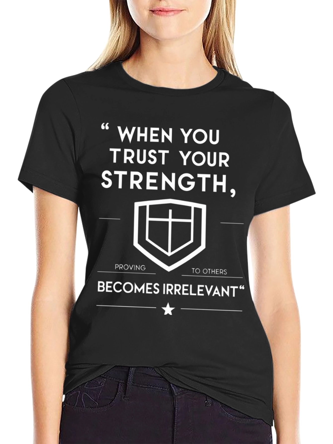 Trust Your Strength Black Graphic Tee