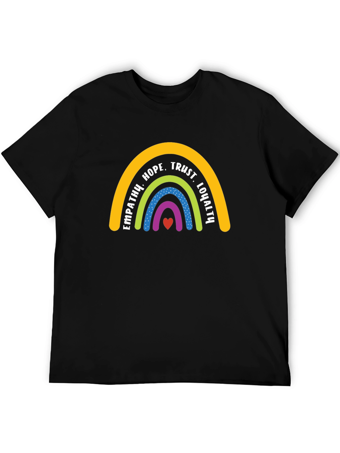 Empathy Rainbow Graphic Tee - Black Casual T-Shirt