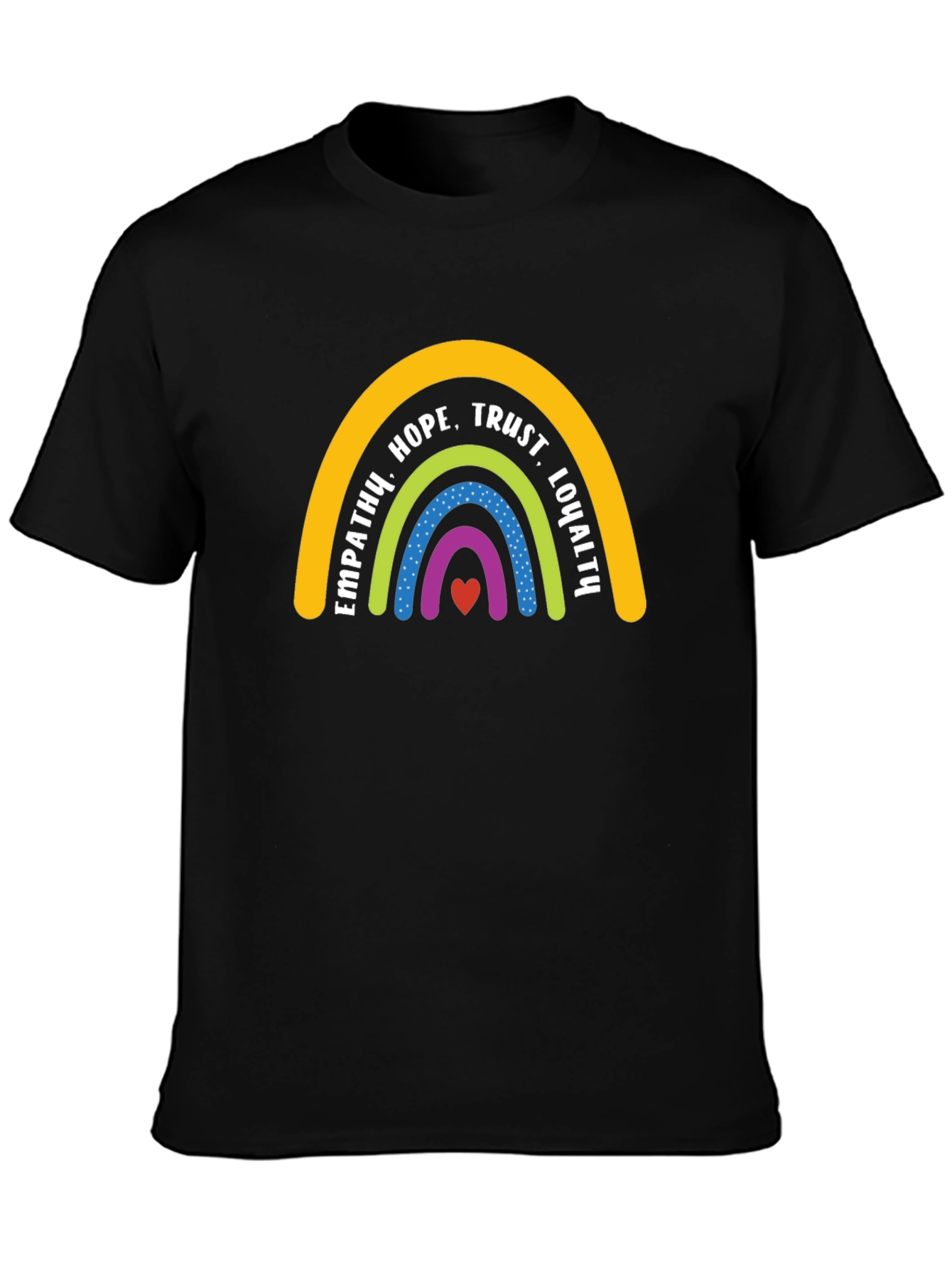 Empathy Rainbow Graphic Tee - Black Casual T-Shirt