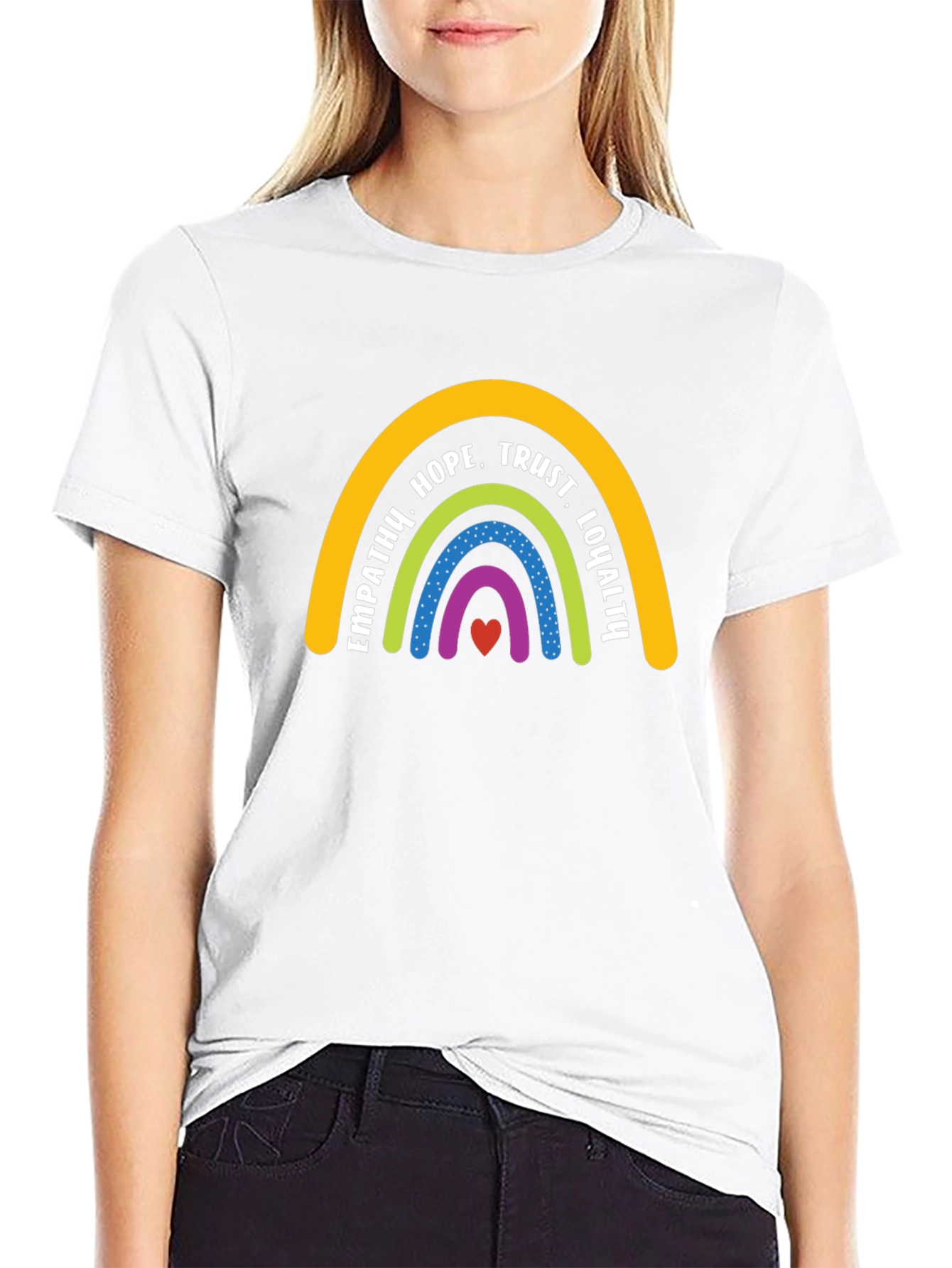 Empathy Rainbow Graphic Tee - Black Casual T-Shirt