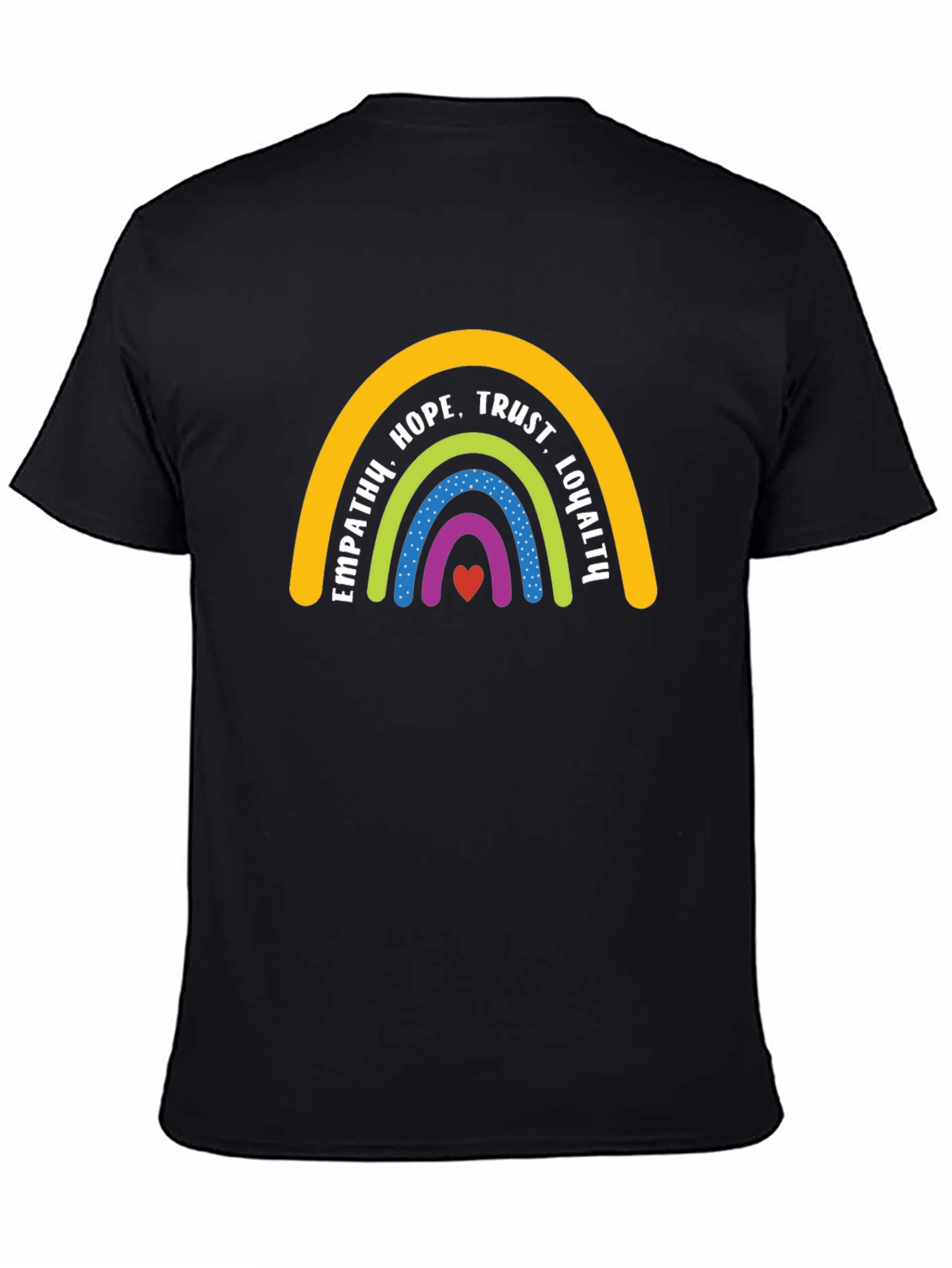 Empathy Rainbow Graphic Tee - Black Casual T-Shirt