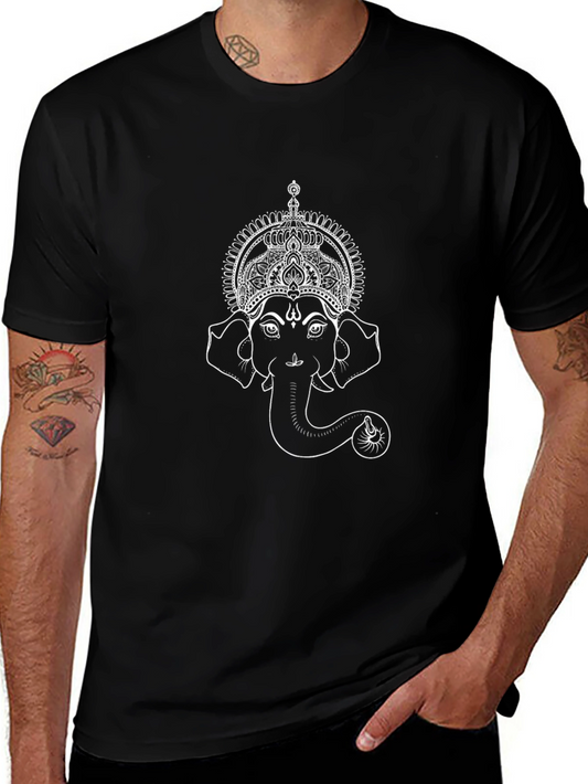 Ganesha Graphic Tee - Stylish Black Cotton T-Shirt