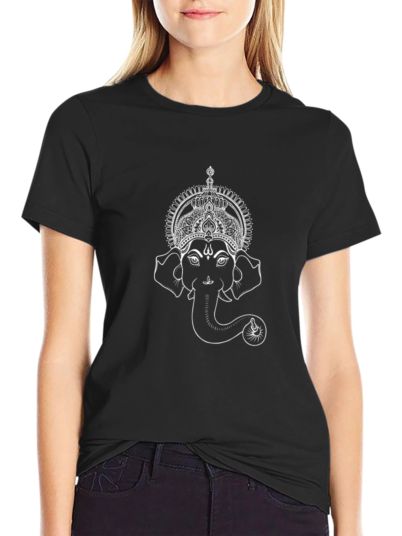 Ganesha Graphic Tee - Stylish Black Cotton T-Shirt