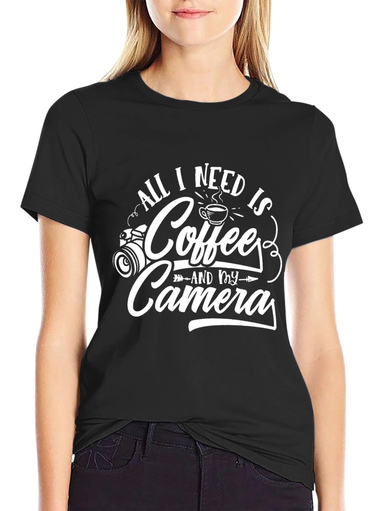 Coffee and Camera Graphic T-Shirt