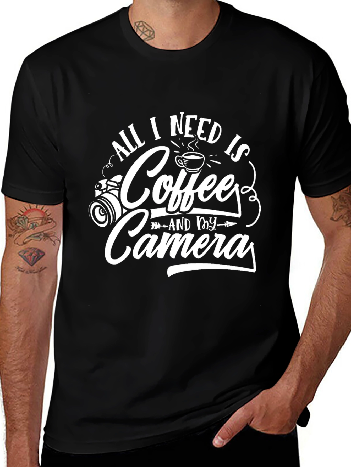 Coffee and Camera Graphic T-Shirt