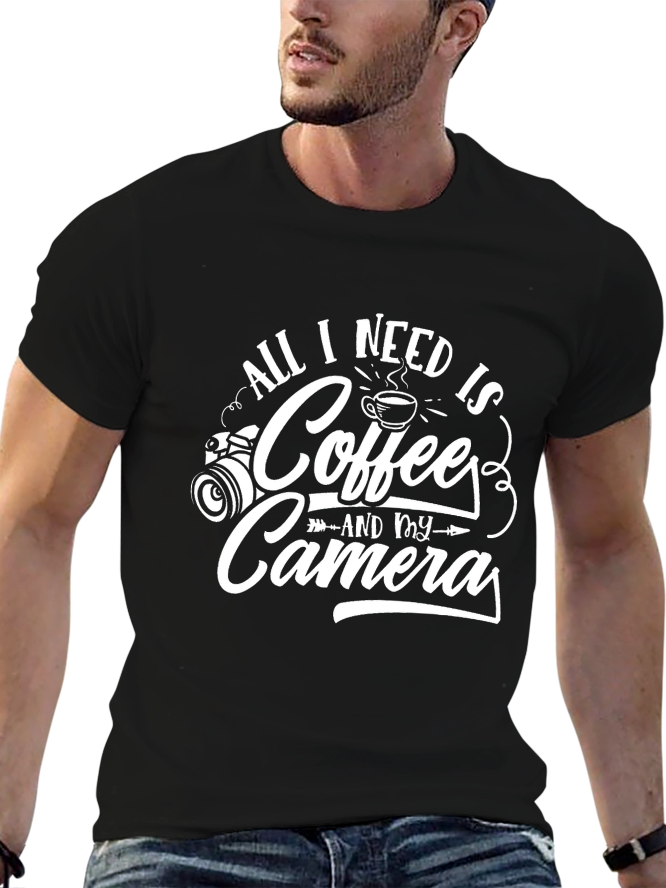 Coffee and Camera Graphic T-Shirt