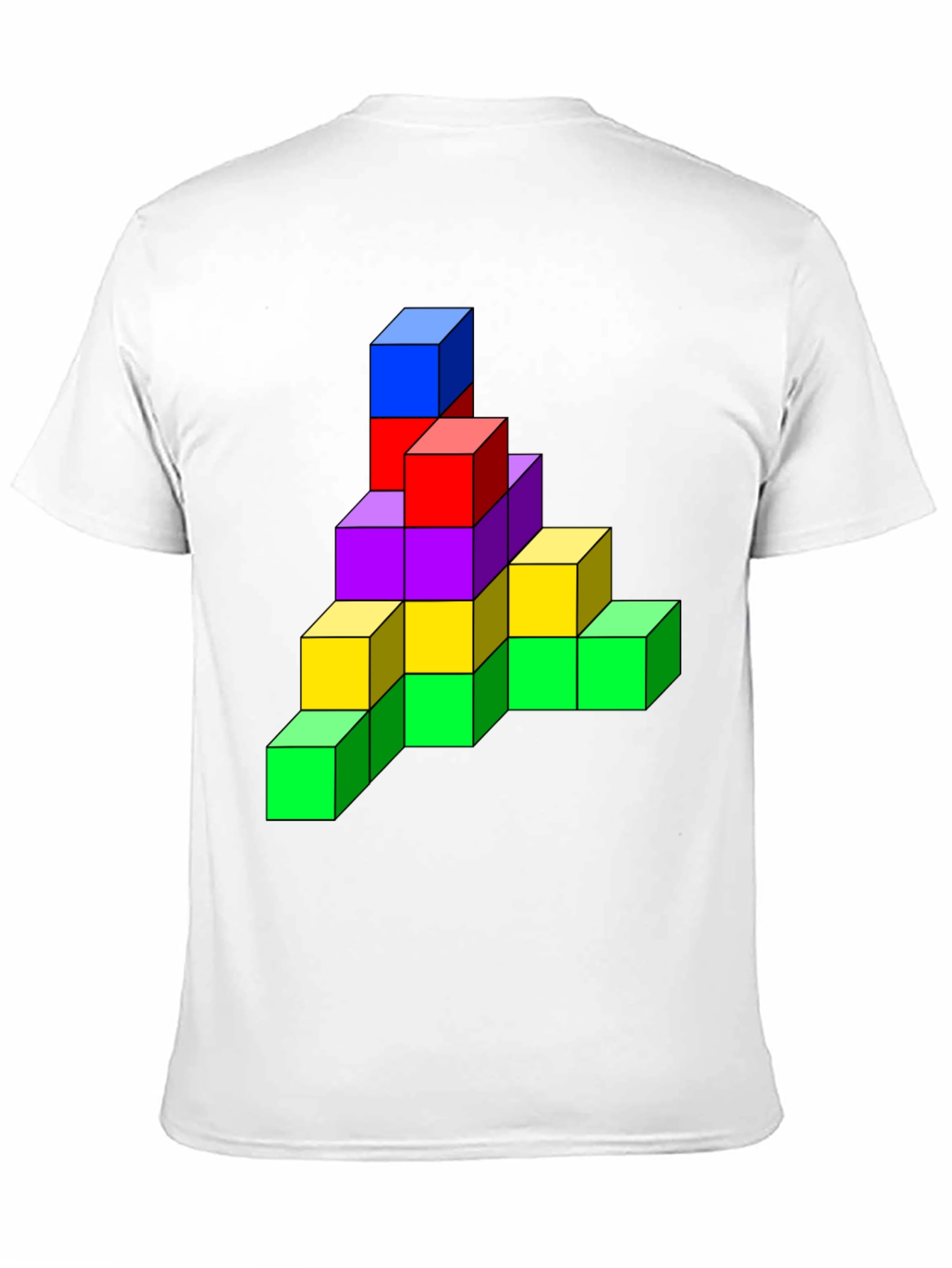 Tetris Cube Graphic Tee - Funky Black T-Shirt