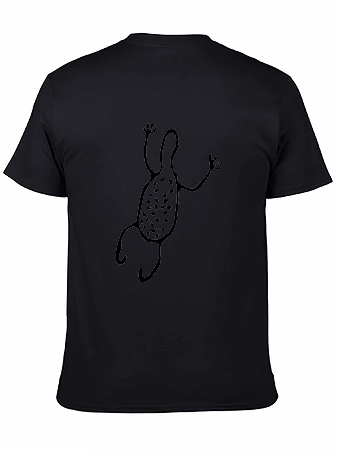 Abstract Petroglyph Graphic Black T-Shirt