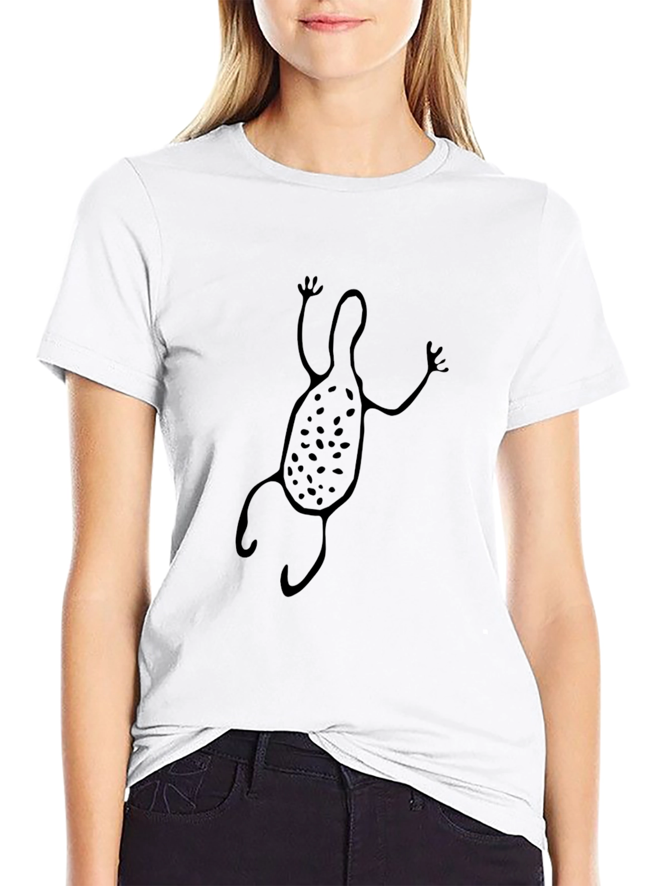 Abstract Petroglyph Graphic Black T-Shirt
