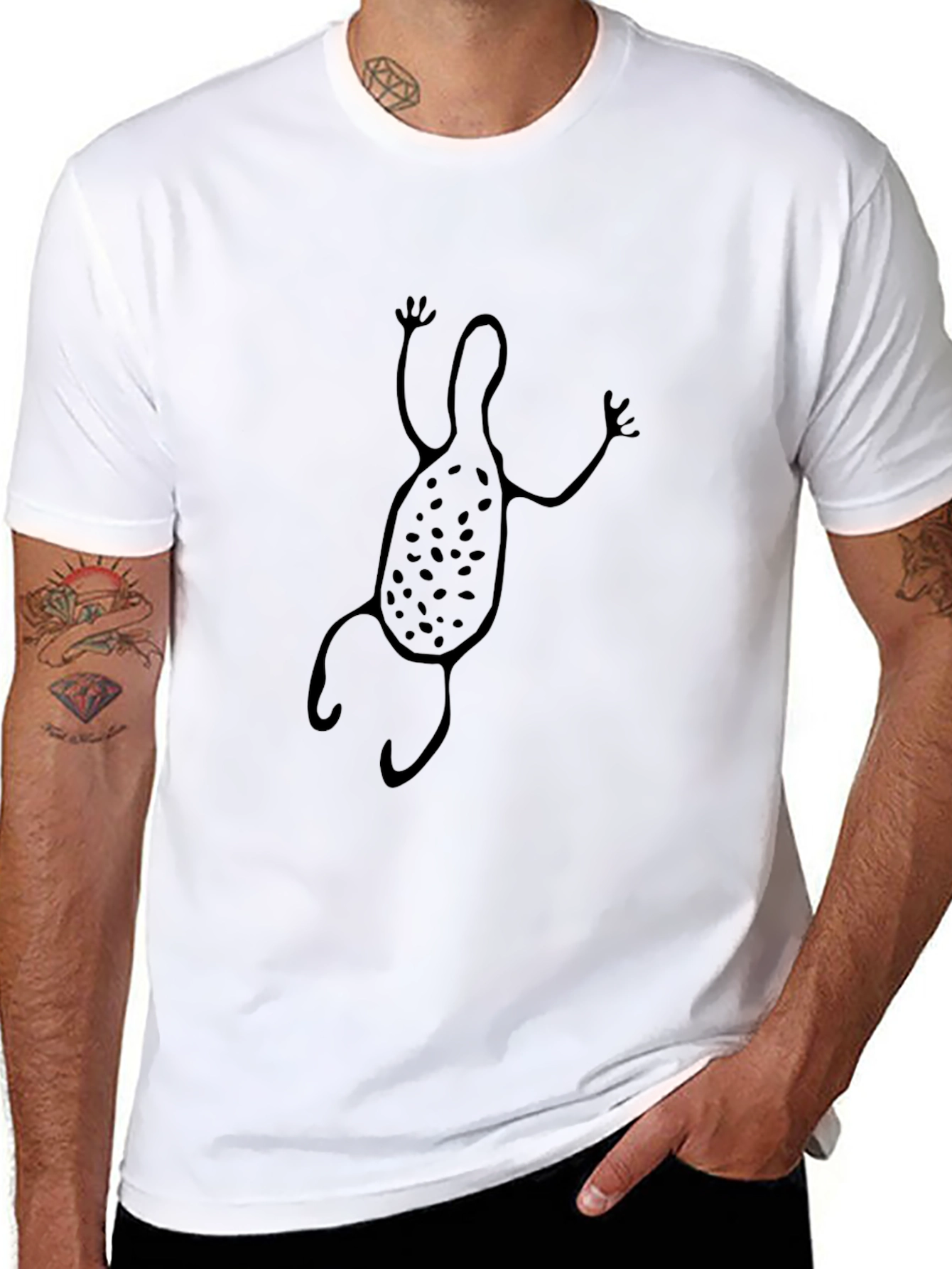 Abstract Petroglyph Graphic Black T-Shirt