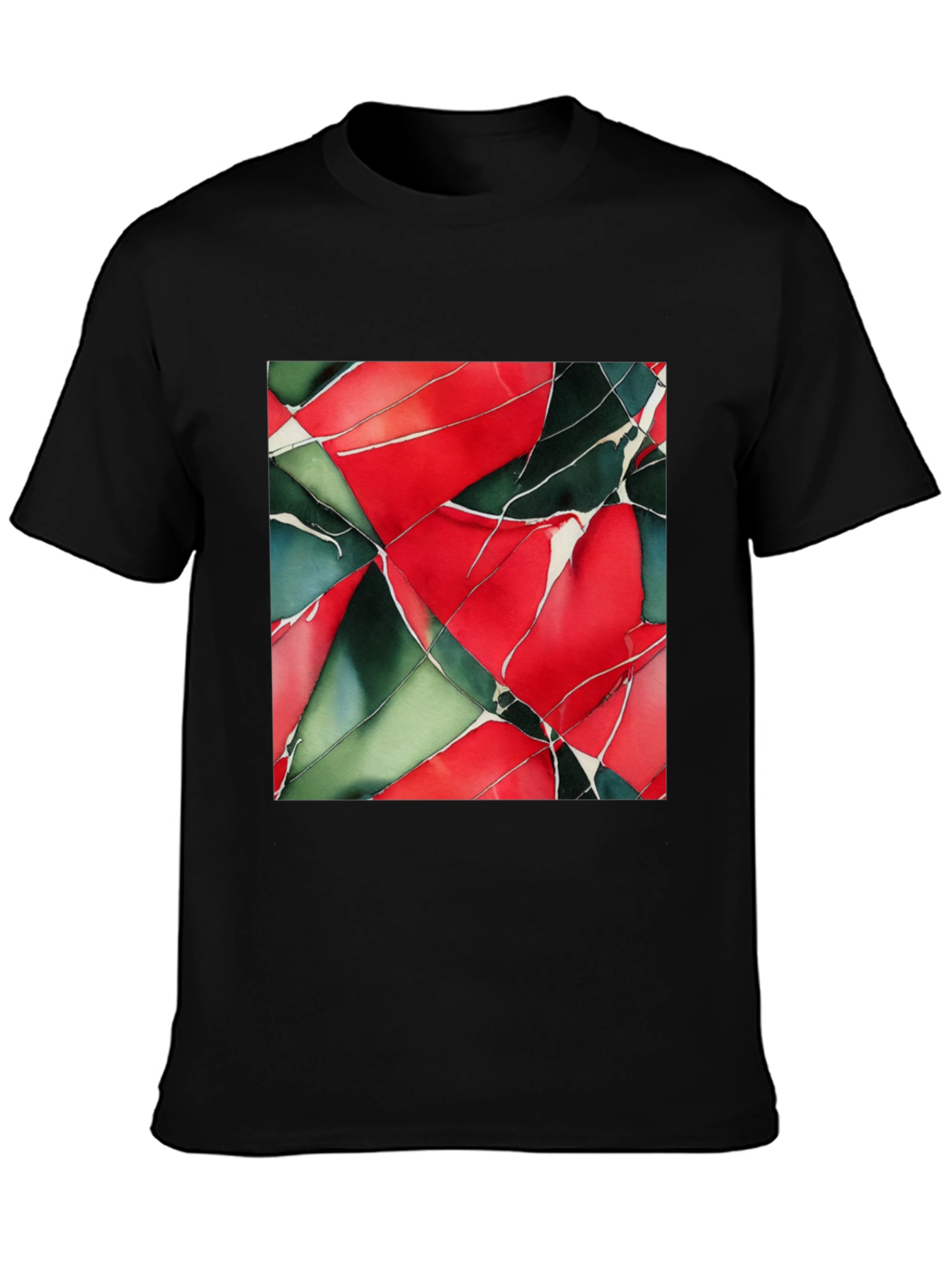 Abstract Geometric Art Print Black T-Shirt