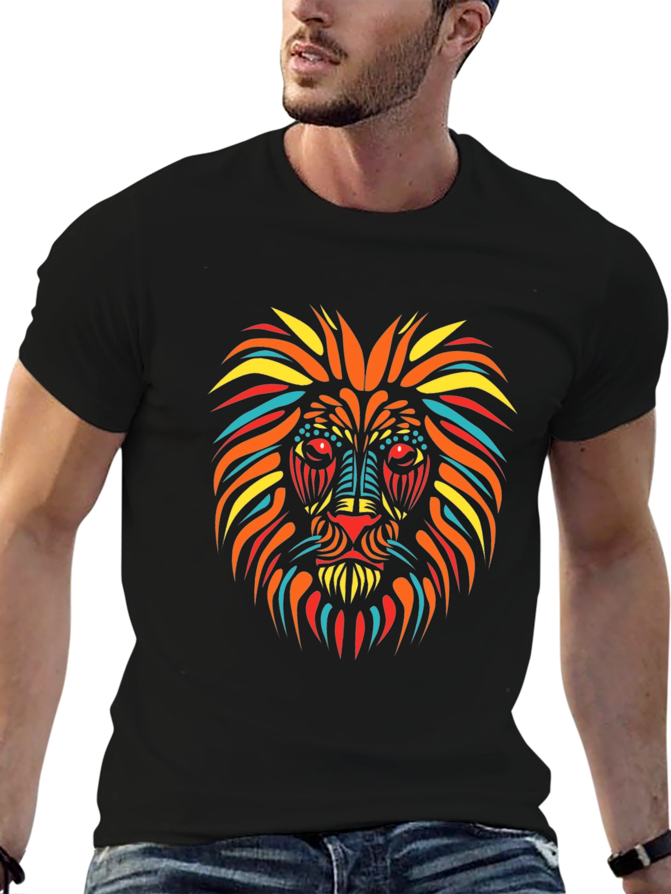 Lion Graphic Tee - Mens Black T-Shirt