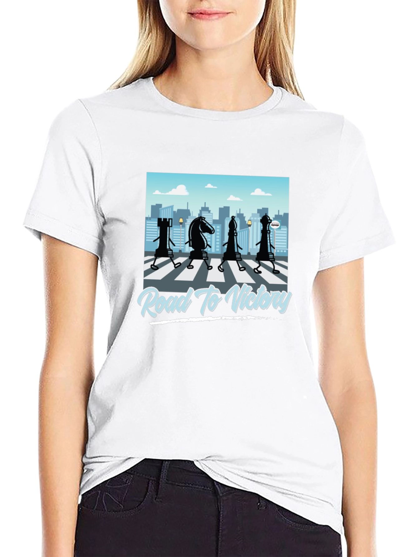 Road to Victory Chess Graphic T-Shirt - Black