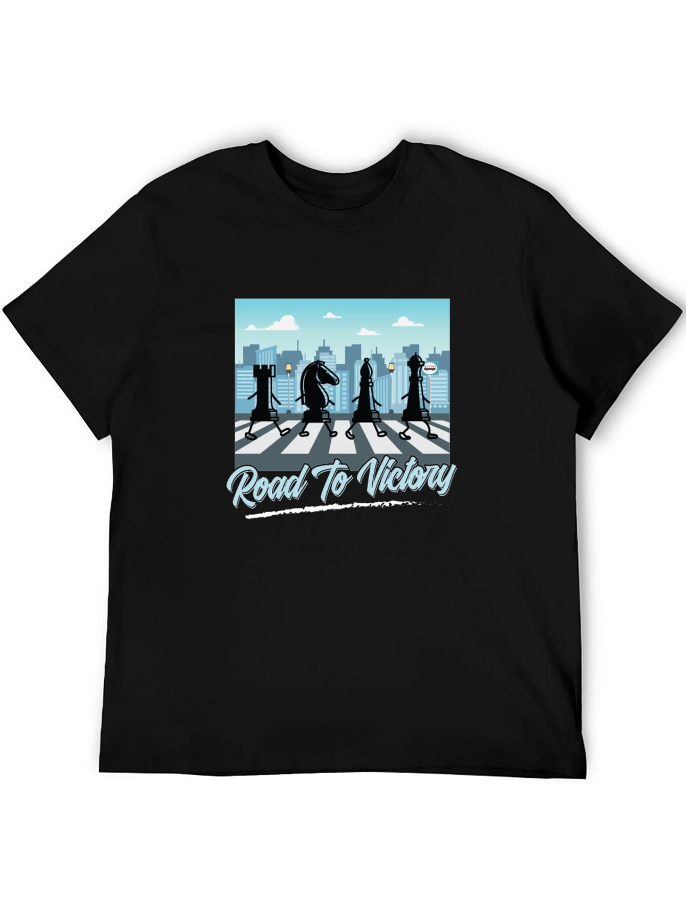 Road to Victory Chess Graphic T-Shirt - Black