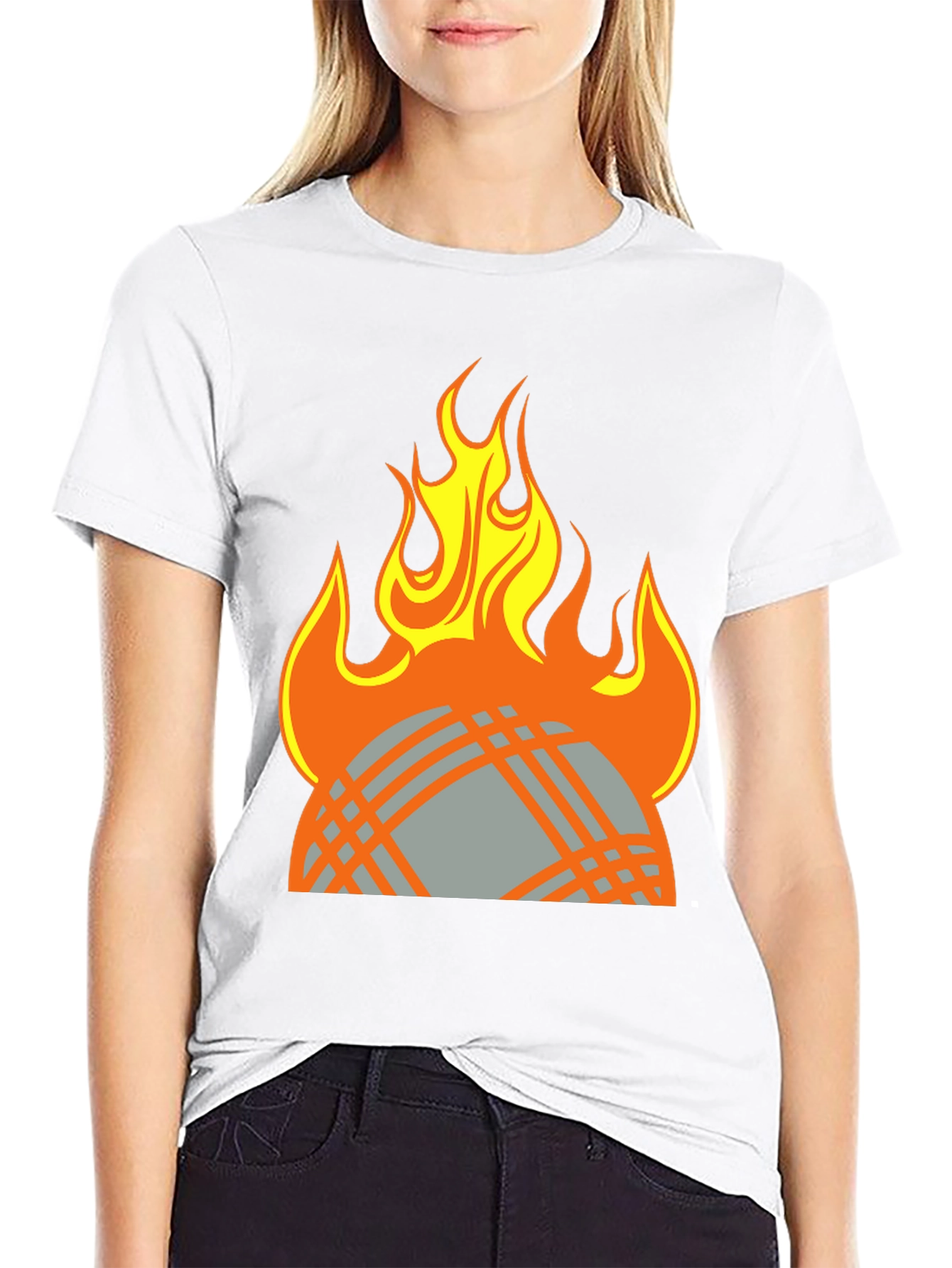 Fiery Globe Graphic T-Shirt - Black