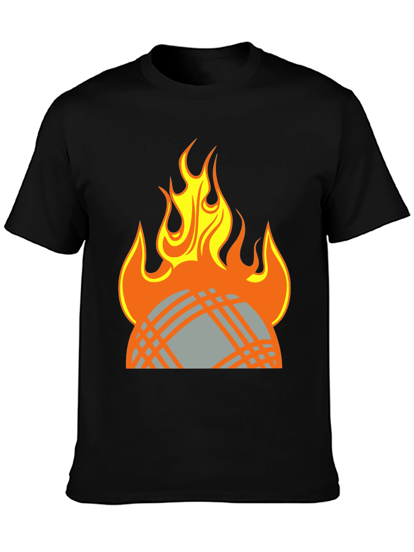 Fiery Globe Graphic T-Shirt - Black