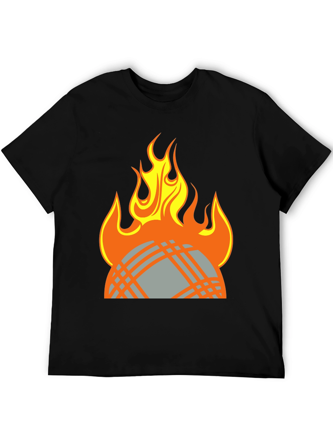 Fiery Globe Graphic T-Shirt - Black