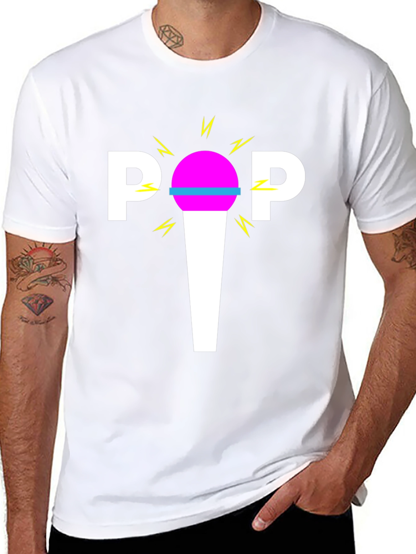 Retro POP Graphic Tee - Black Cotton Blend