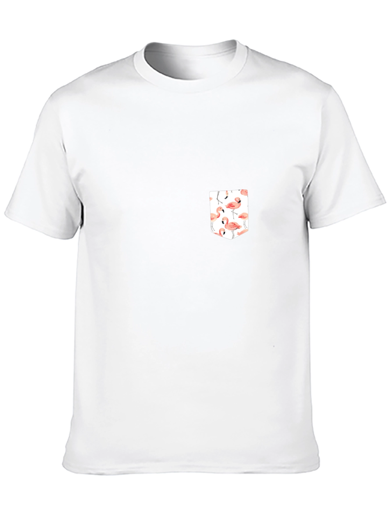 Black T-Shirt with Flamingo Pocket